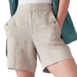 ATHLETA 100% Linen Voyager Shorts Size 4